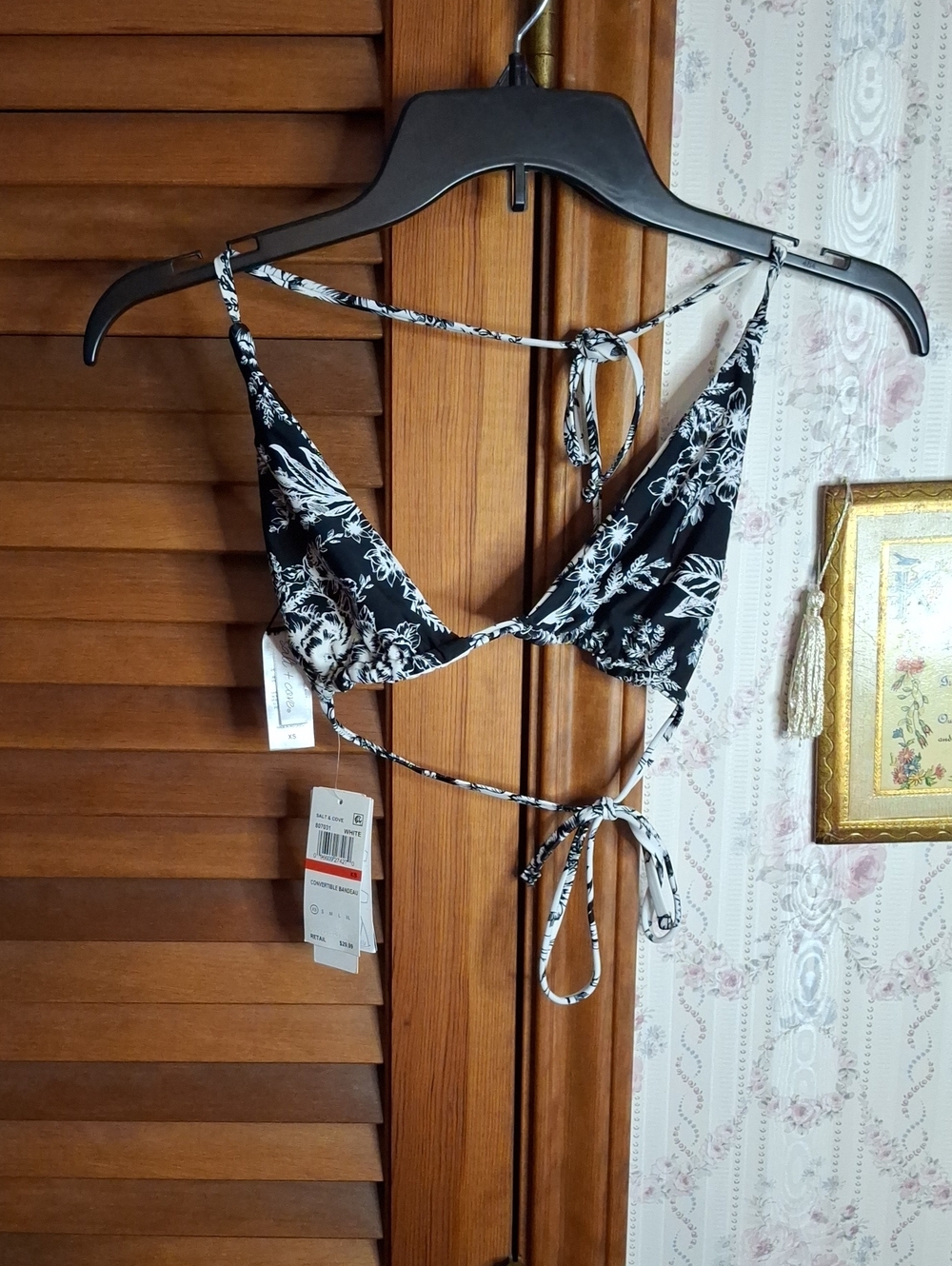 Salt + Cove Reversible Convertible Bandeau Black White NWT - XS